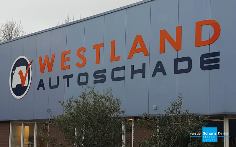 Gevelreclame Westland Autoschade - Van der Schans Design -Den Hoorn 2