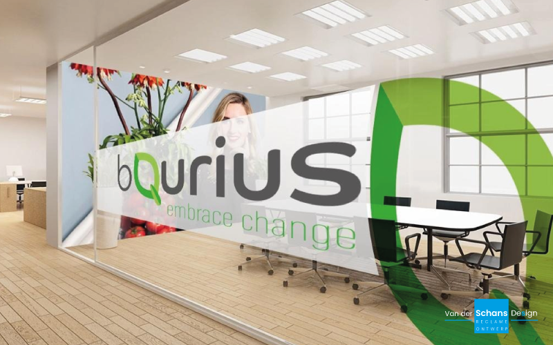 Ontwerp Raambelettering BQurius - Van der Schans Design - Den Hoorn